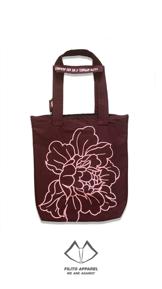 Totebag Peonia Burdeo