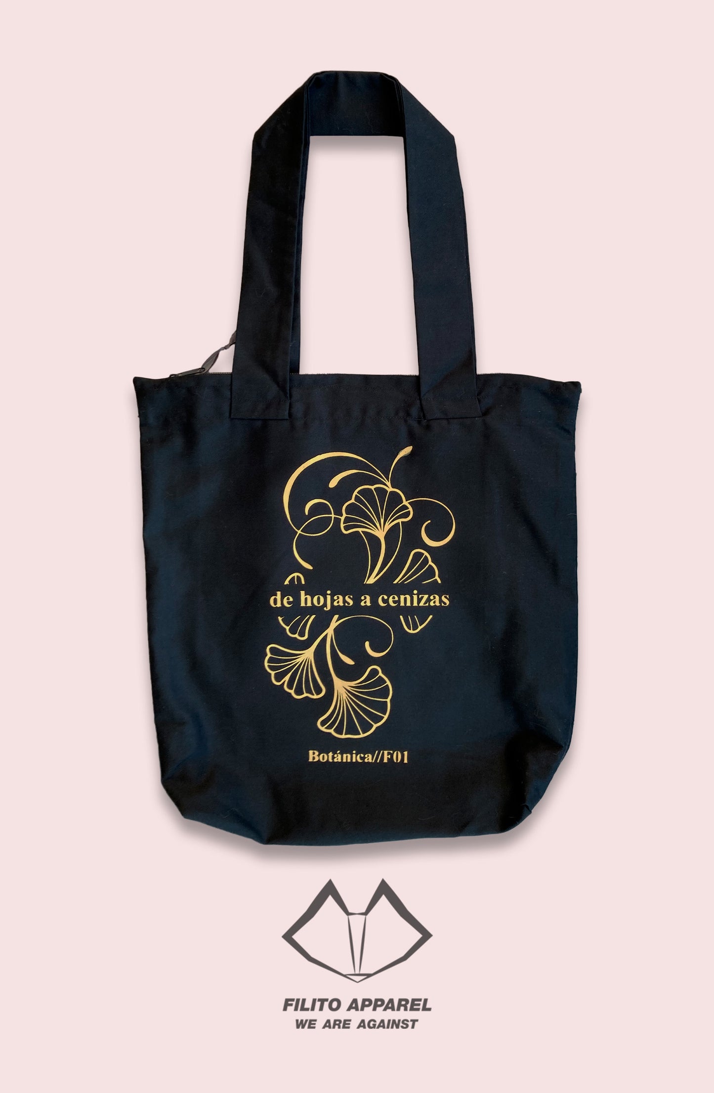 tote bag con cierre negra